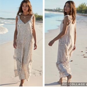 PilyQ Cobra Ruffle Long Dress medium / large